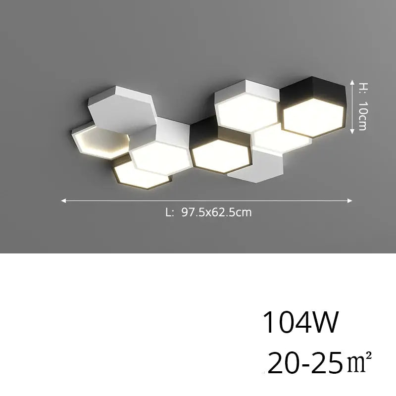 Finn – Modern Honeycomb Dimmable LED Ceiling Lamp for Stylish Ambient Lighting Monalume