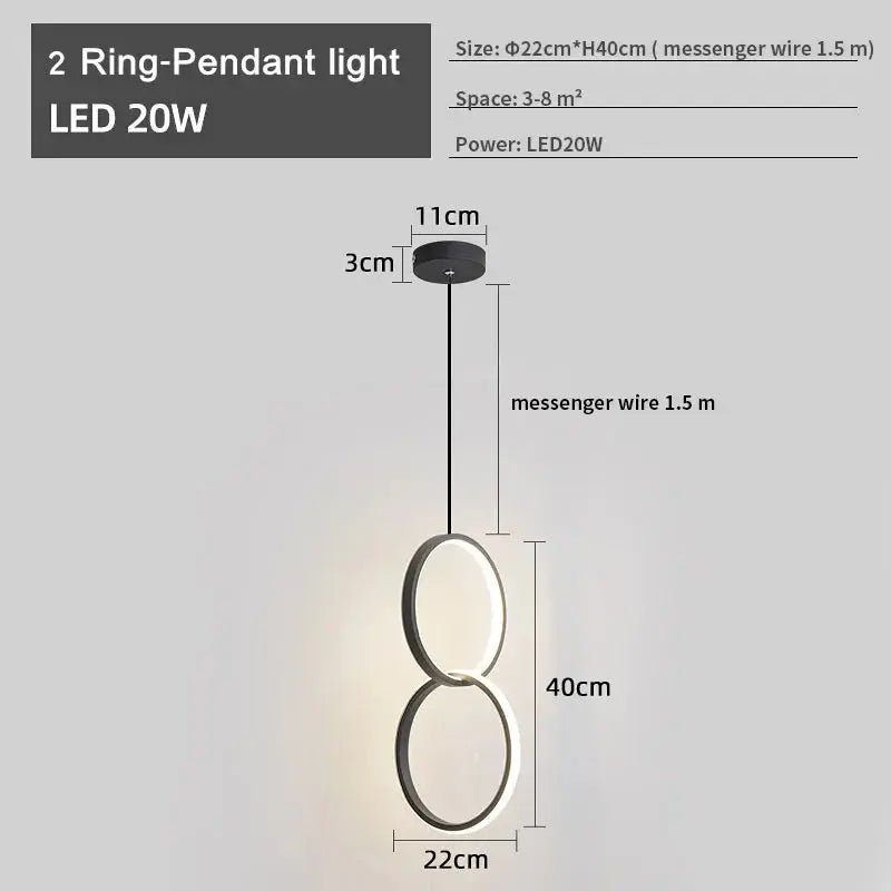 Modern Multi Ring Dimmable LED ceiling light – Soletta lampasa.com