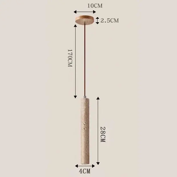 Lars – Cave Stone Long Tube LED Pendant Lamp for Natural, Modern Lighting Monalume