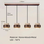 Josefin – Natural Stone & Wood LED Pendant Lamp Lampasa.com
