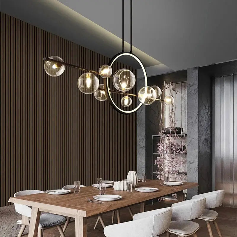 Nenna – Modern LED Pendant Light with Metal and Glass Design for Dining Tables and Bars Monalume.com