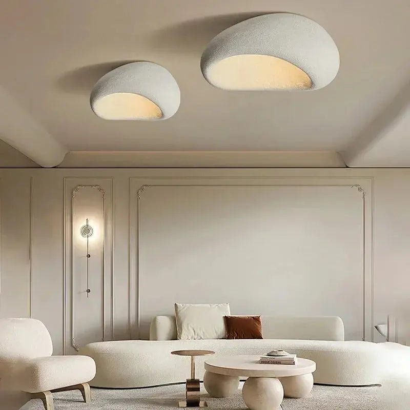 Miki – Japanese Wabi-Sabi LED Ceiling Lamp for Natural, Minimalist Spaces Monalume