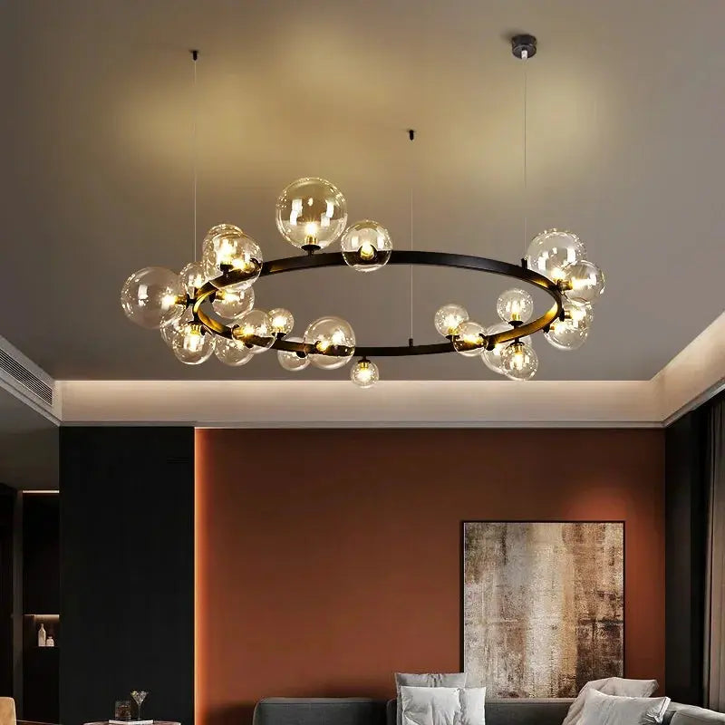 Bendik – Nordic Clear Glass Ball LED Pendant Light with Round Design Monalume.com