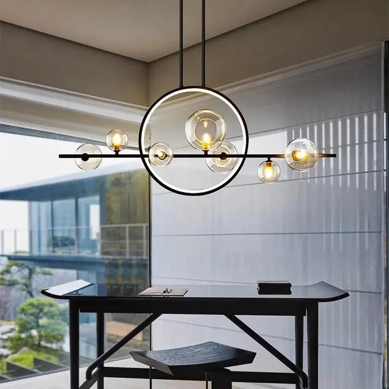 Nenna – Modern LED Pendant Light with Metal and Glass Design for Dining Tables and Bars Monalume.com