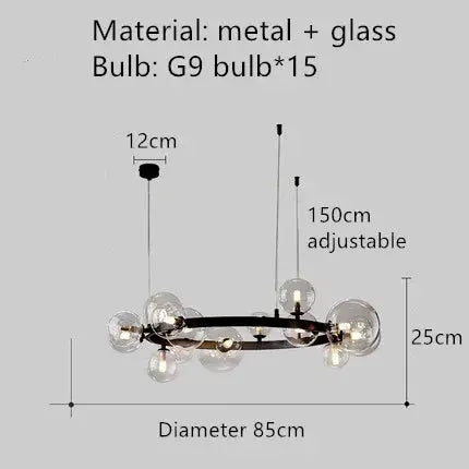 Bendik – Nordic Clear Glass Ball LED Pendant Light with Round Design Monalume.com