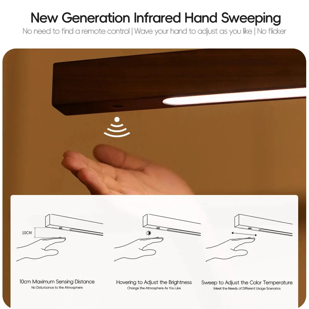 Einar (Walnut-Pine Edition) – Dimmable Wooden Sweep Sensor Smart LED Pendant Lamp for Modern Smart Homes Monalume