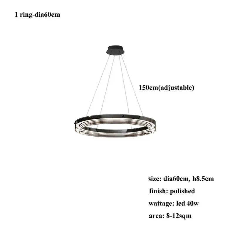 Espen – Modern Glass Circle Dimmable LED Pendant Lamp for Sleek Lighting Monalume