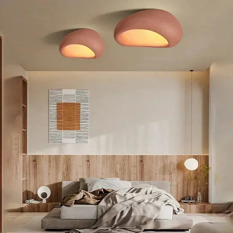 Miki – Japanese Wabi-Sabi LED Ceiling Lamp for Natural, Minimalist Spaces Monalume