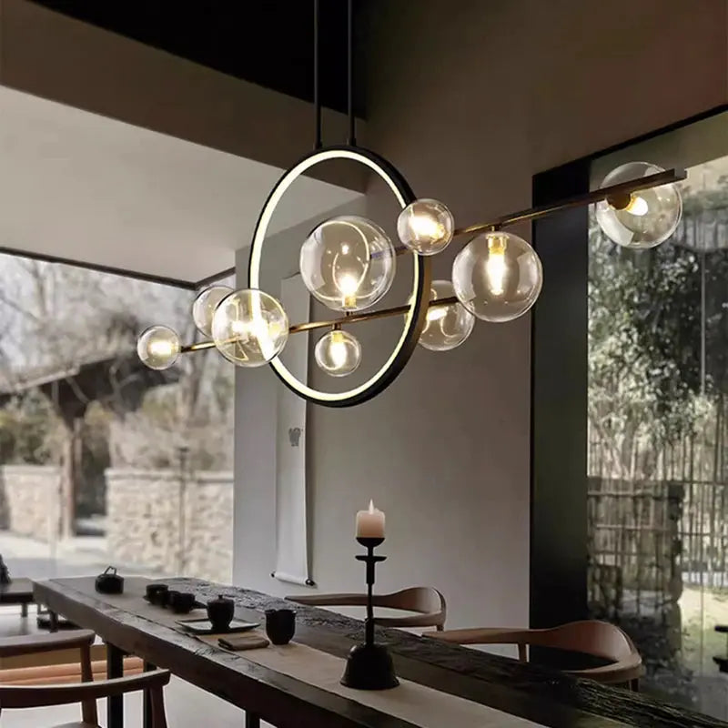 Nenna – Modern LED Pendant Light with Metal and Glass Design for Dining Tables and Bars Monalume.com