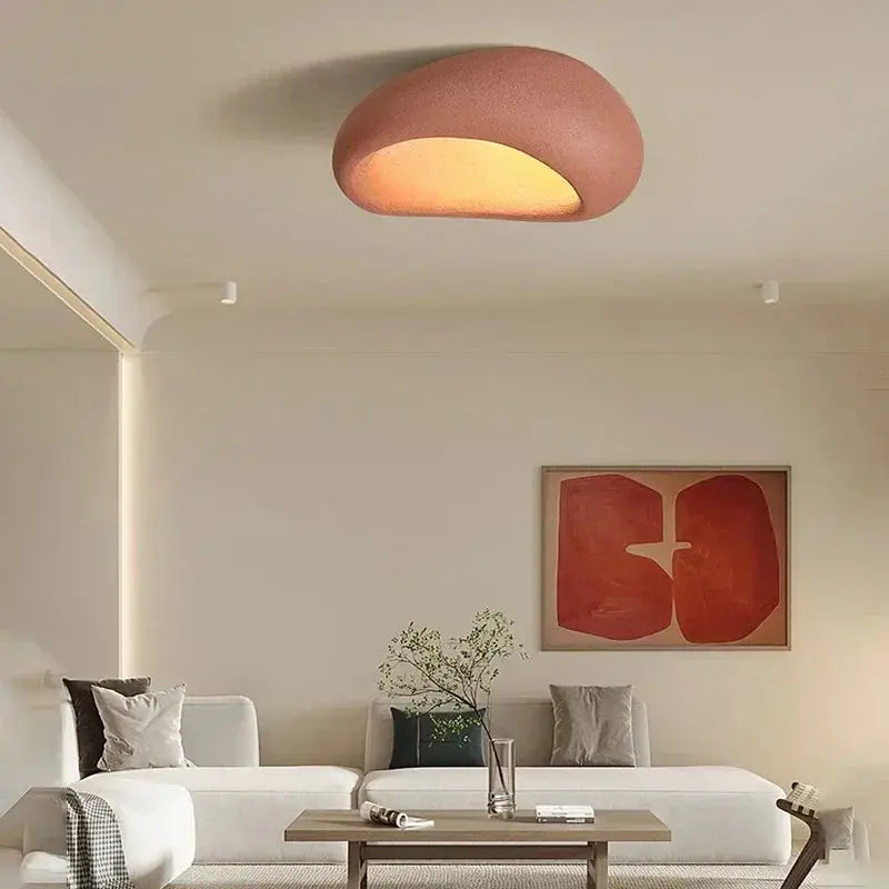 Miki – Japanese Wabi-Sabi LED Ceiling Lamp for Natural, Minimalist Spaces Monalume