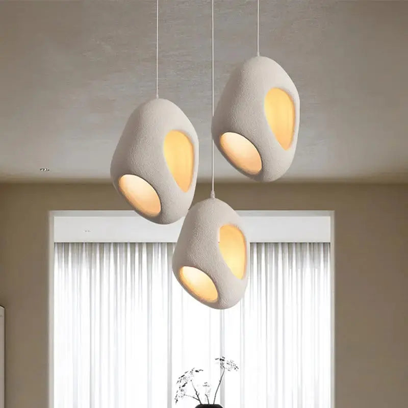 Mitsu – Handmade Japanese Wabi-Sabi Style LED Pendant Light for Natural Minimalist Interiors Monalume