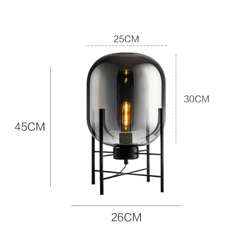Hermann – Nordic Large Glass LED Table and Floor Lamp for Cozy Spaces Monalume