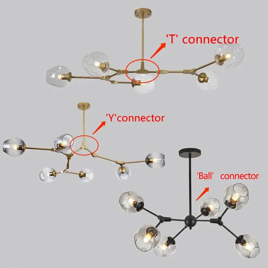 Stellan – Scandinavian Glass Ball LED Ceiling Lamp Lampasa.com