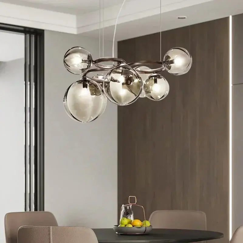 Leif – Modern Glass Ball LED Pendant Light for Dining Tables and Bars Monalume.com