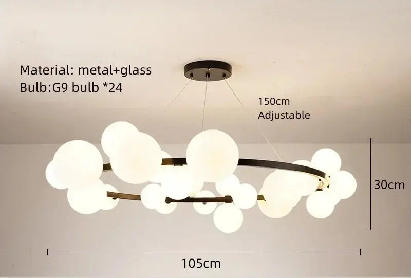 Sten - Modern Artistic Glass Ball LED Pendant Lamp Lampasa.com