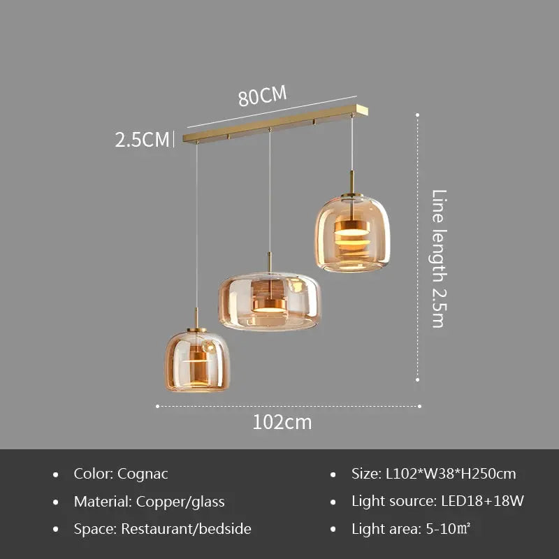 Hilda – Modern Luxury LED Glass Pendant Lamp for Elegant Interiors Monalume