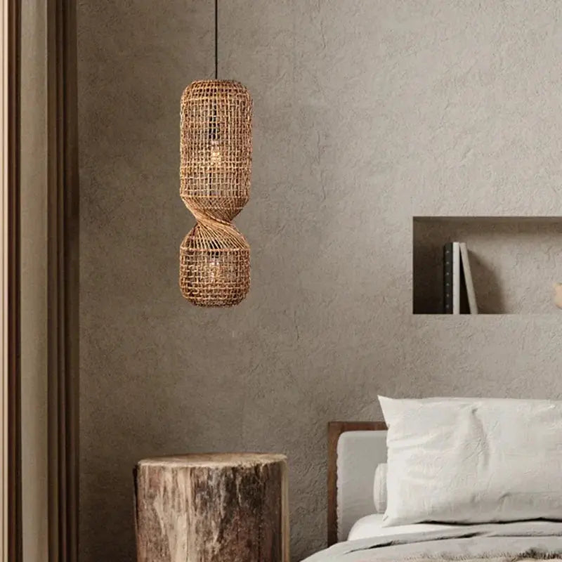 Kira – Vintage-Style Wicker LED Pendant Light for Classic, Cozy Spaces Monalume