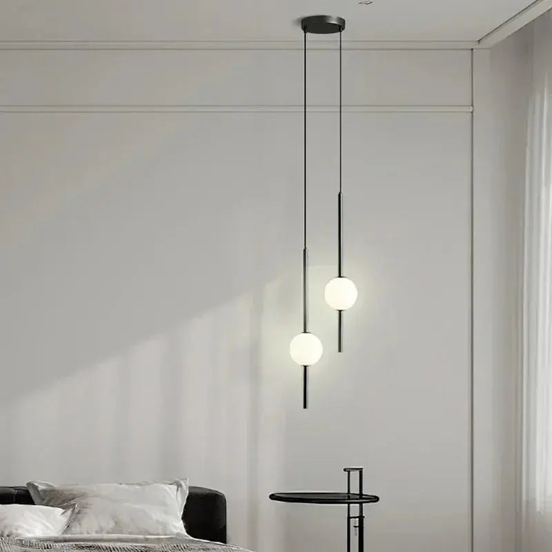 Vornel – Unique Minimalist Frosted Glass Bedside/ corner LED Pendant Lamp Lampasa.com