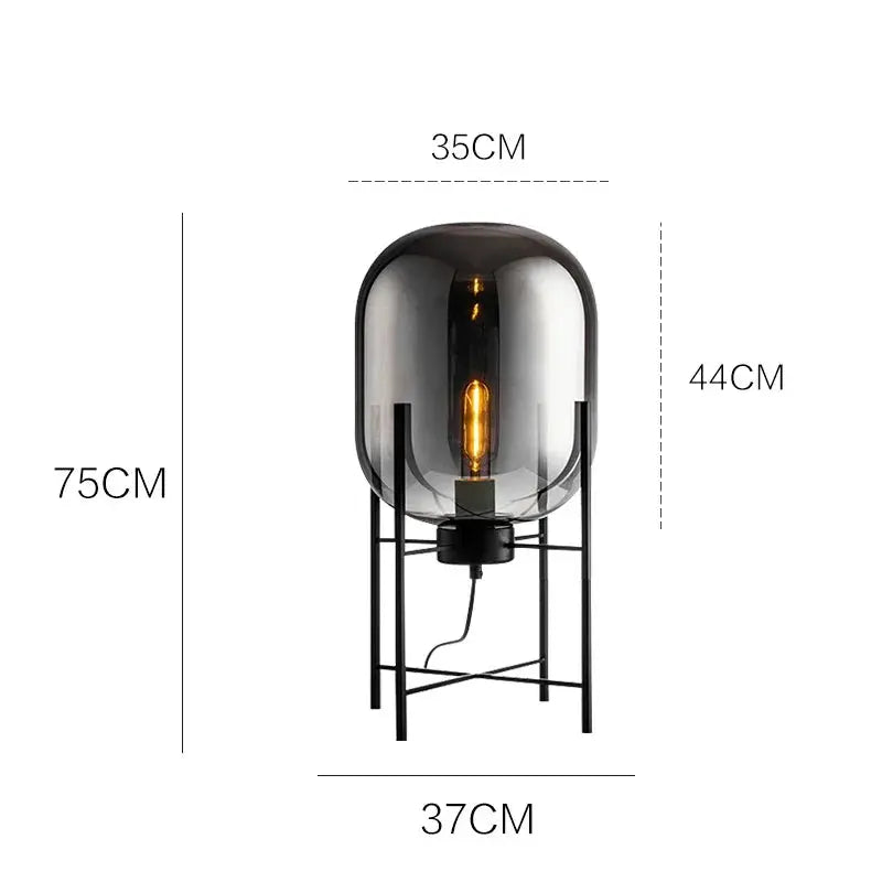 Hermann – Nordic Large Glass LED Table and Floor Lamp for Cozy Spaces Monalume