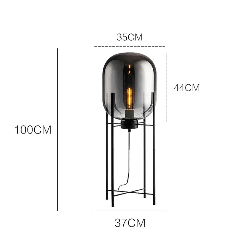 Hermann – Nordic Large Glass LED Table and Floor Lamp for Cozy Spaces Monalume