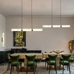Albert – Dimmable Linear LED Pendant Light with White Alabaster Marble Design for Dining Tables and Bars Monalume.com