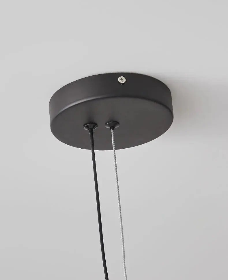 Gunnar – Round Frosted Glass LED Pendant Light with Black Finish for Dining Tables and Bars Monalume.com