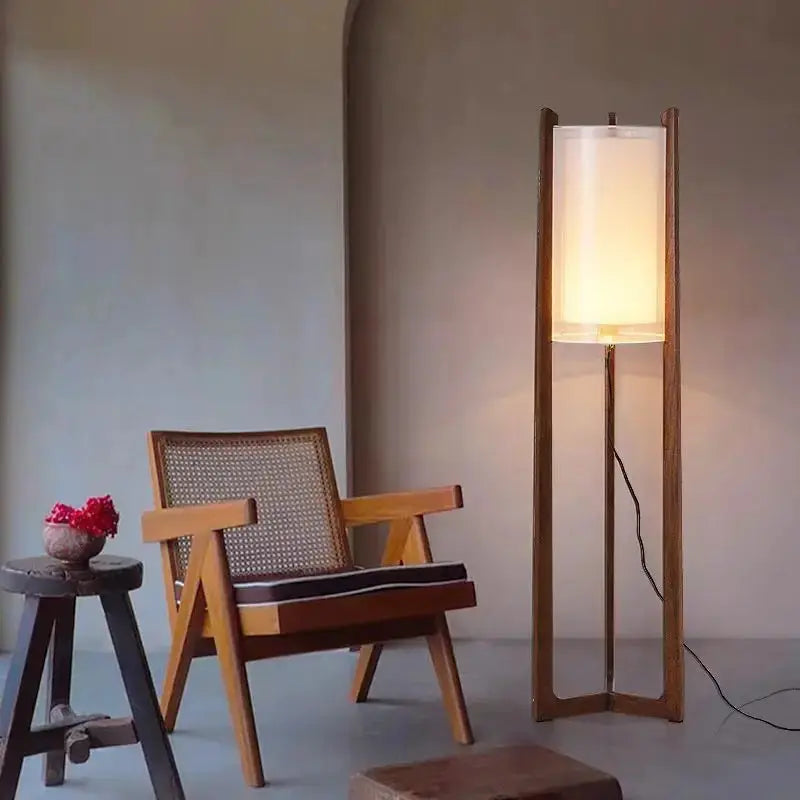 Ingvild – Japanese-Style Solid Wood LED Floor Lamp with Lantern Design Lampasa.com