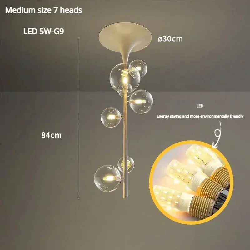 Alfred – Modern Minimalist LED Pendant Light with Glass Ball Design for Ceilings Monalume.com