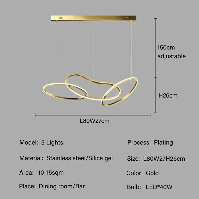 Edda – Creative Circular Dimmable LED Pendant Light for Dining Tables and Bars Monalume.com