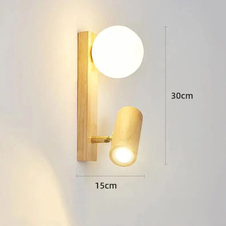Nordic wooden swivel LED spotlight wall lamp – Elvyn Lampasa.com