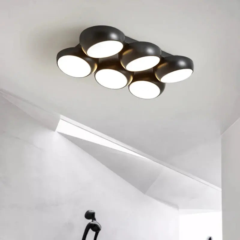 Lykke – Nordic Honeycomb Style LED Ceiling Lamp for Modern, Geometric Lighting Monalume