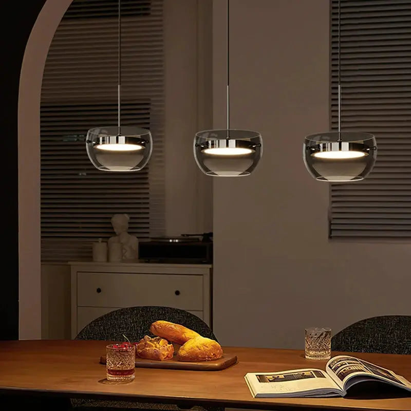 Haakon – Modern Smoked Glass LED Pendant Light for Dining Tables and Bars Monalume.com