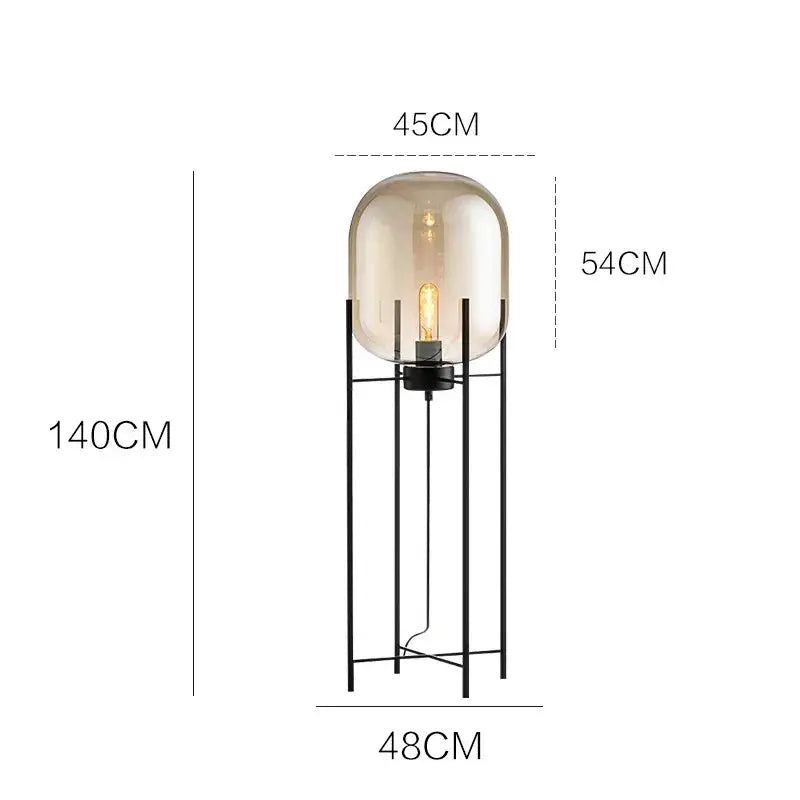 Hermann – Nordic Large Glass LED Table and Floor Lamp for Cozy Spaces Monalume