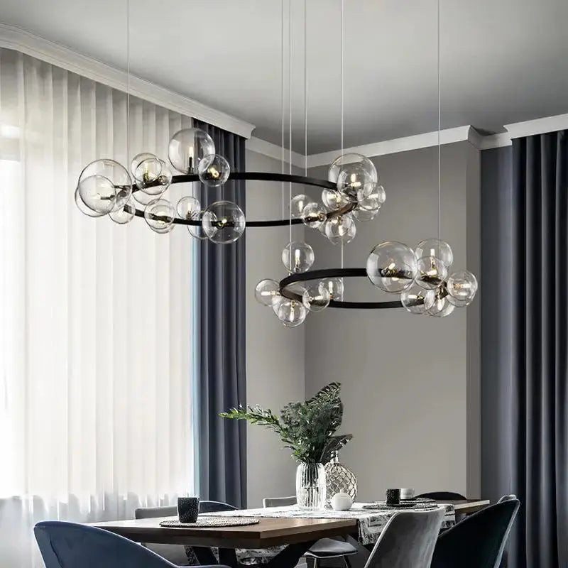 Bendik – Nordic Clear Glass Ball LED Pendant Light with Round Design Monalume.com