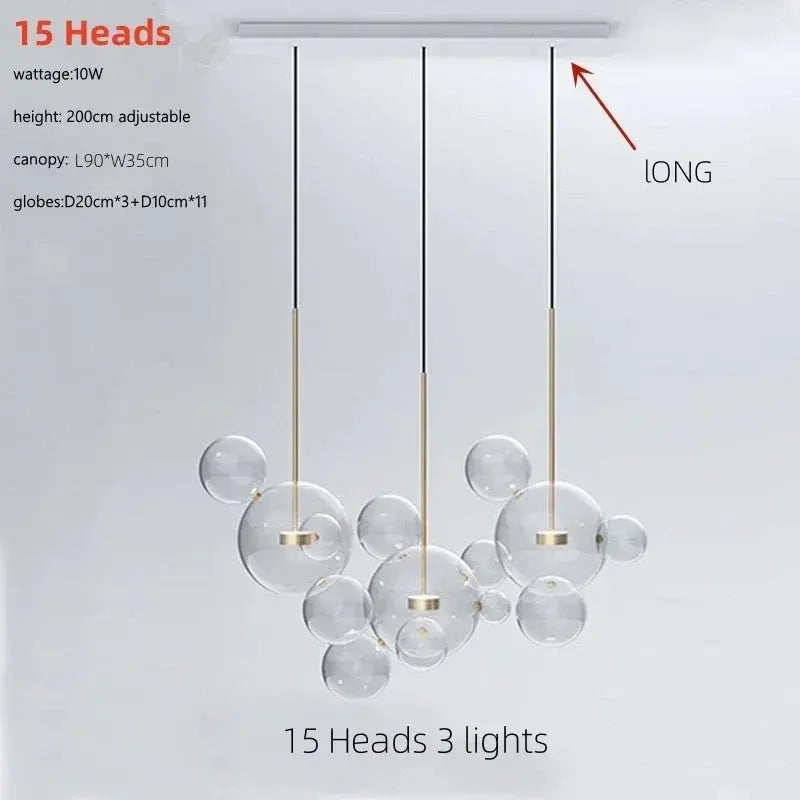Edzard – Unique Glass Bubble Dimmable LED Pendant Light for Modern Interiors Monalume.com