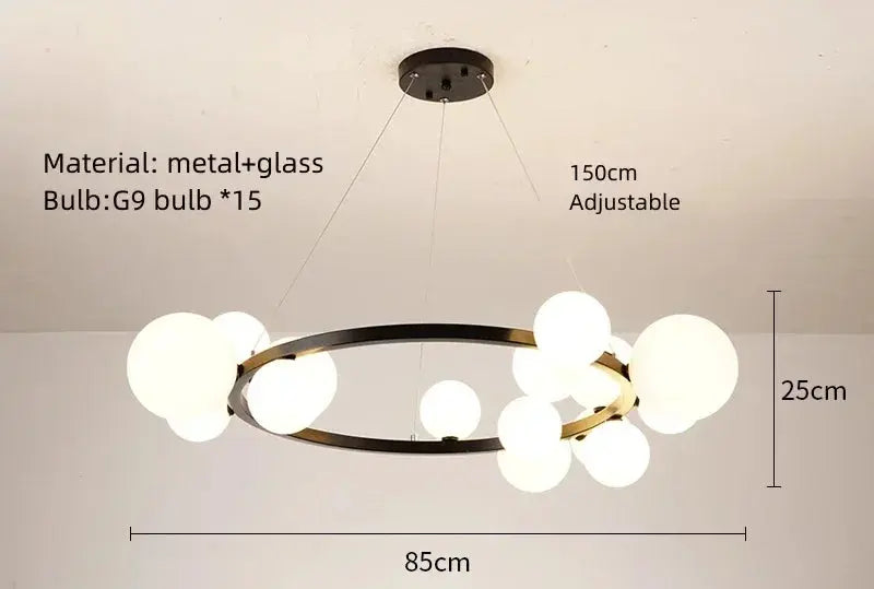Sten - Modern Artistic Glass Ball LED Pendant Lamp Lampasa.com