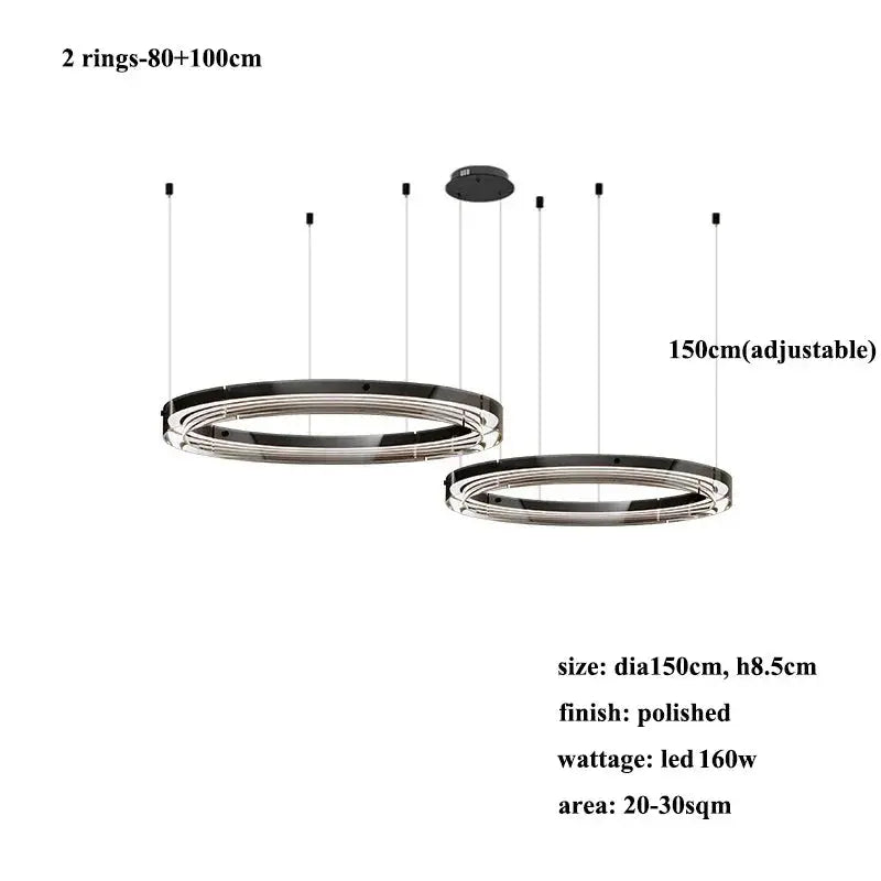 Espen – Modern Glass Circle Dimmable LED Pendant Lamp for Sleek Lighting Monalume