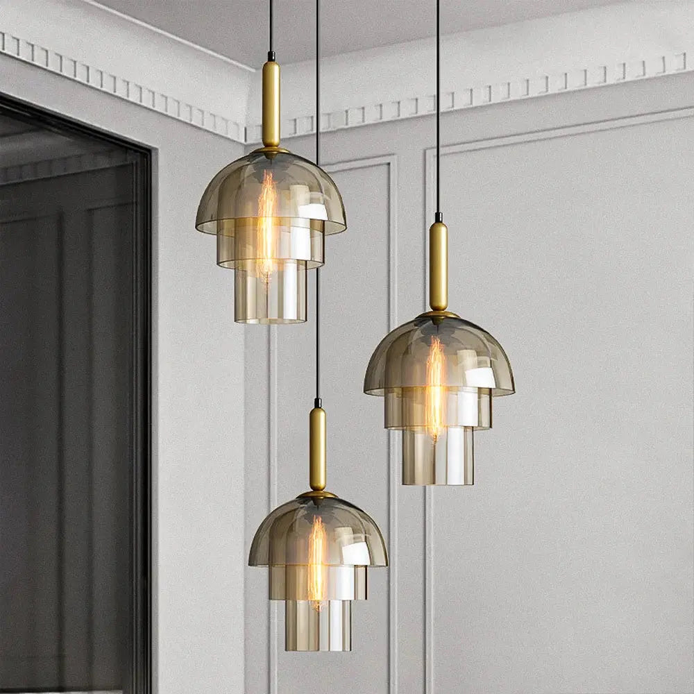 Selene – Modern Amber Glass LED Pendant Lamp Lampasa.com