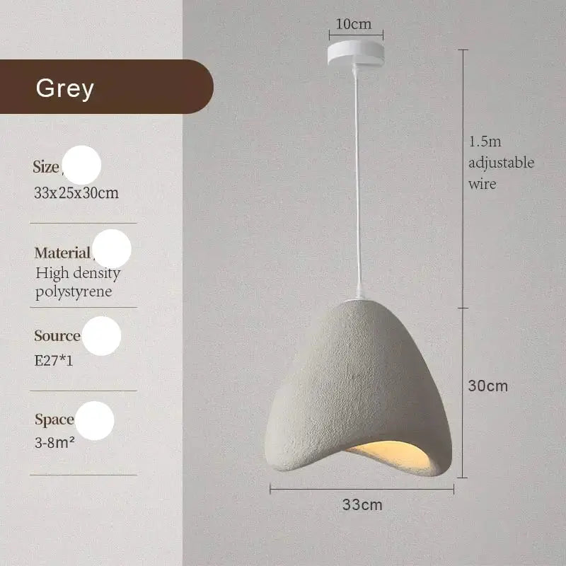 Kaia – Handmade Japandi Wabi-Sabi LED Pendant Light for Serene, Minimalist Interiors Monalume.com