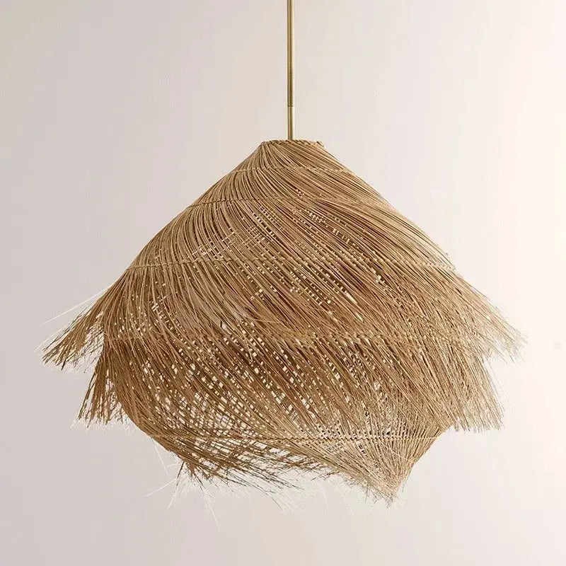 Elva – Handmade Retro Rattan LED Pendant Light for Warm, Stylish Spaces Monalume
