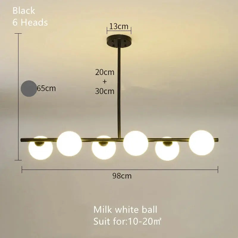 Edvin – Modern Glass Ball LED Pendant Light for Dining Tables and Bars Monalume.com