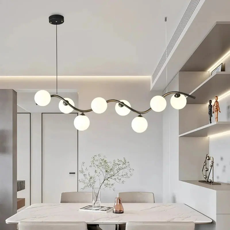 Isak – Dimmable LED Pendant Light with Milky Glass Shade for Dining Tables and Bars Monalume.com