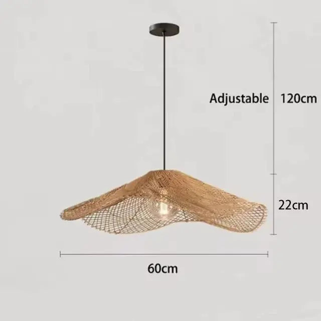 Lyra – Hand-Knitted Rattan LED Pendant Light for Cozy, Natural Decor Monalume