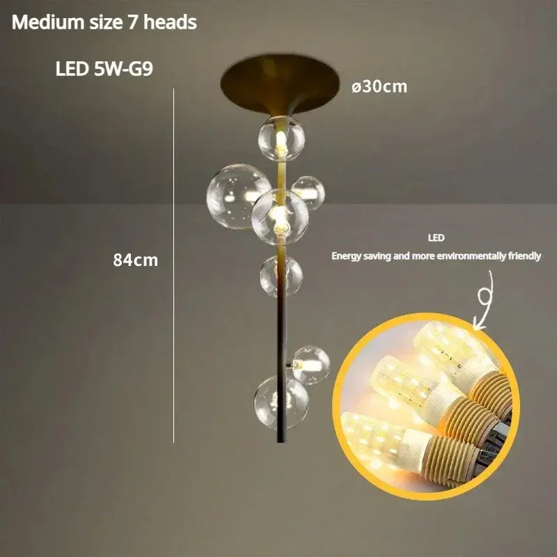 Alfred – Modern Minimalist LED Pendant Light with Glass Ball Design for Ceilings Monalume.com