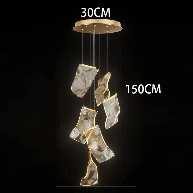Caelia – Luxury Elegant Modern Dimmable LED Staircase Chandelier Lampasa.com
