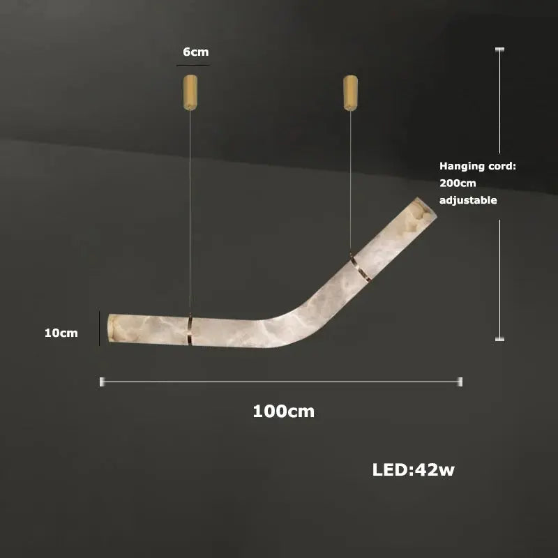 Hasteinn – Dimmable LED Pendant Light with Creative Marble Tube Design for Dining Tables and Bars Monalume.com