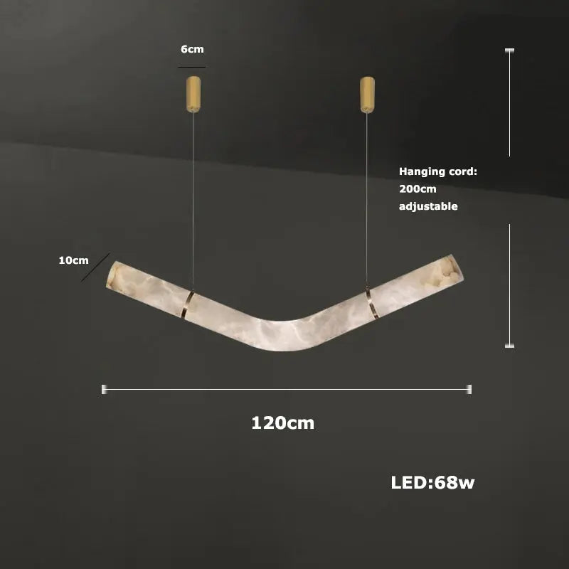 Hasteinn – Dimmable LED Pendant Light with Creative Marble Tube Design for Dining Tables and Bars Monalume.com