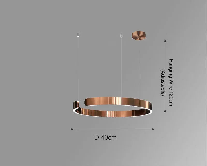 Alberte – Modern Luxury C-Ring Dimmable LED Pendant Lamp Monalume