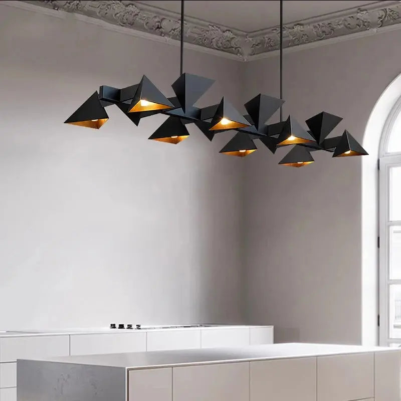 Thora – Modern geometric LED pendant lamp with metal frame for kitchen islands and other spaces Lampasa.com