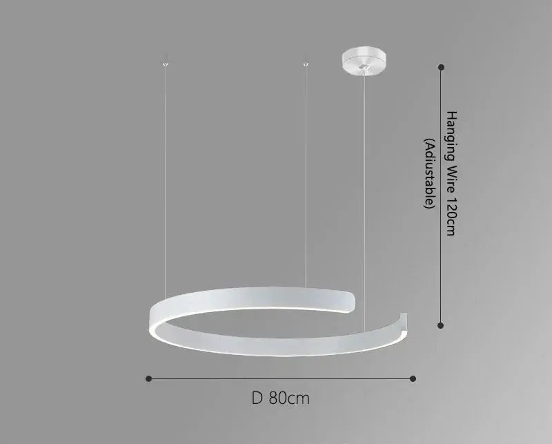 Alberte – Modern Luxury C-Ring Dimmable LED Pendant Lamp Monalume